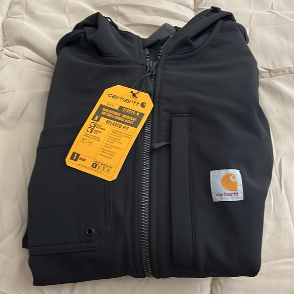 Men’s Carhartt Rain Defender Midweight Softshell Hooded Jacket - Picture 6 of 8